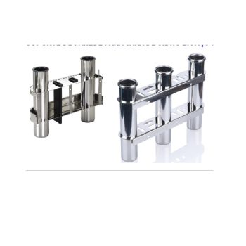 Suporte Canas INOX - Montagem Lateral - 2 Canas - 279x235mm