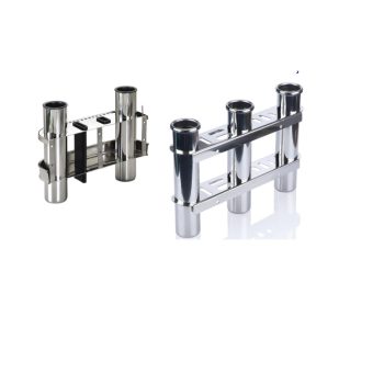 Suporte Canas INOX - Montagem Lateral - 3 Canas - 343x235mm