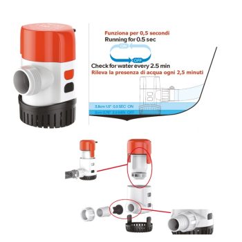 BOMBA DE PORÃO SUBMERSÍVEL AUTOMÁTICA DESMONTÁVEL1100GHP 12V
