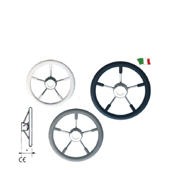 Volante em Inox D. 35 -Prof.80mm - 5 Raios - Cinza