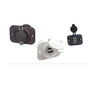 Ficha de USB Dupla - Preto