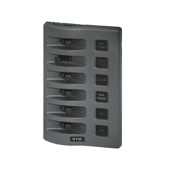4306 - Painel de Fusíveis WeatherDeck à Prova de Água IP67 - 12VD 6 Fusíveis - Cinza