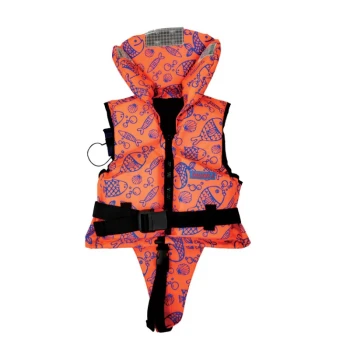 Colete salva-vidas LALIZAS, 100N, ISO, Infantil, 3-10kg, Laranja Fluorescente com Estampa Aquática