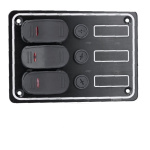 PAINEL ELÉTRICO 3 BOTÕES 3-3 / 4 "PRETO