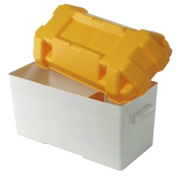 Caixa de bateria branca/amarela moplen 120 A